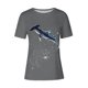 thumbnail image 2 of Tops de Ajuste Suelto para las Mujeres Sudadera Casual Impresa Manga Corta Cuello Redondo Superior, Poliéster, 2 of 4