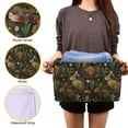 thumbnail image 3 of Yayeee 2 Pack Canvas Storage Basket with Handles for Shelves Fabric Bins Closet Organizer, Brown Floral Rabbits Pattern, 3 of 8