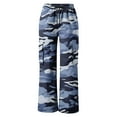 thumbnail image 3 of Hvot&aat Women Camouflage Cargo Pants Elastic High Waisted Straight Parachute Pants Casual Hiking Pants with Pockets, 3 of 5