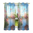 thumbnail image 6 of Yayeee Window Curtains Set of 2 for Living Room Light Filtering 63"x42", Realistic Pink Flamingo Flower, 6 of 7