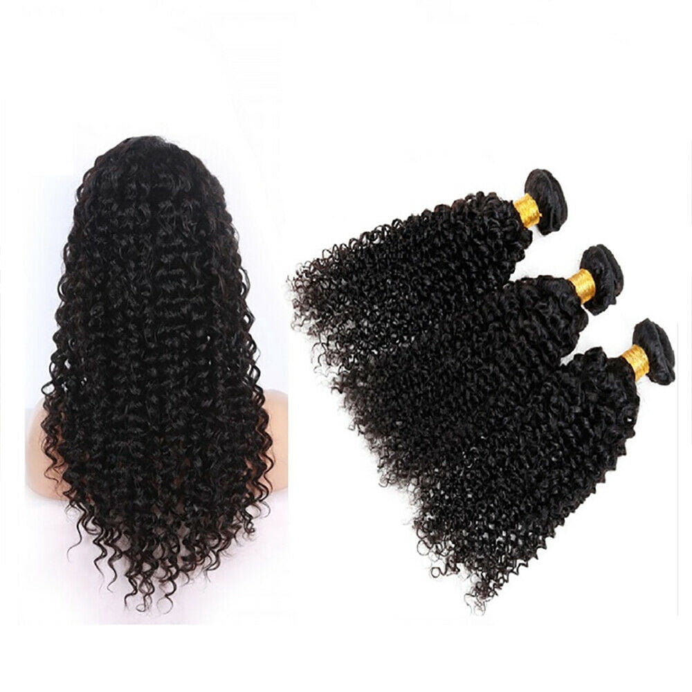 USTAR Unprocessed Brazilian Remy 9A Human Hair Weave Jerry Curly 3 Bundles Natural Black Color