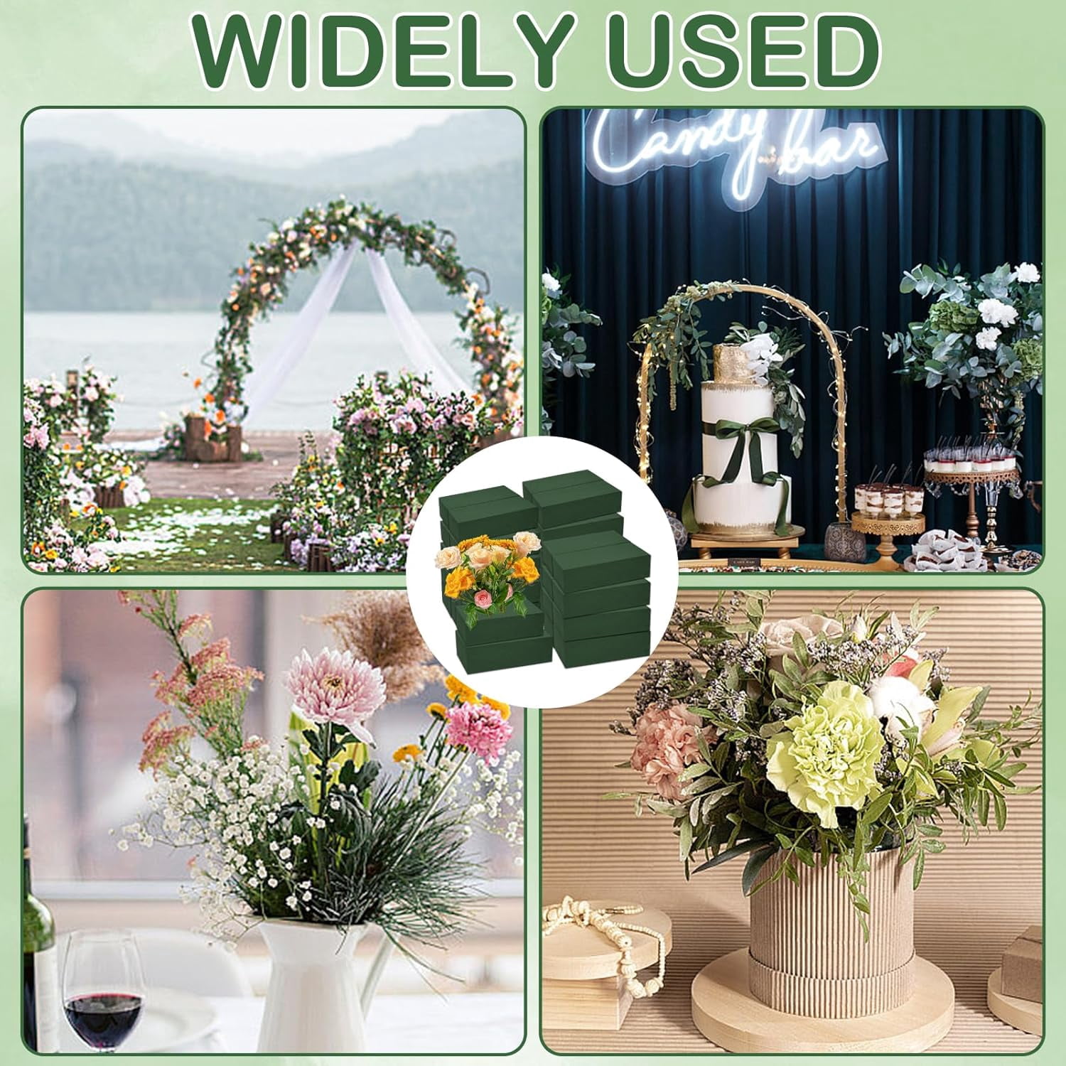 30Pieces Floral Foam Blocks, Green Floral Foam for Flower Arrangements, Flower Foam Blocks Florist Foam Dry Foam Plant Foam Wet Foam for Artificial Flowers, (5.5 X 3.2 X 1.8 Inches)