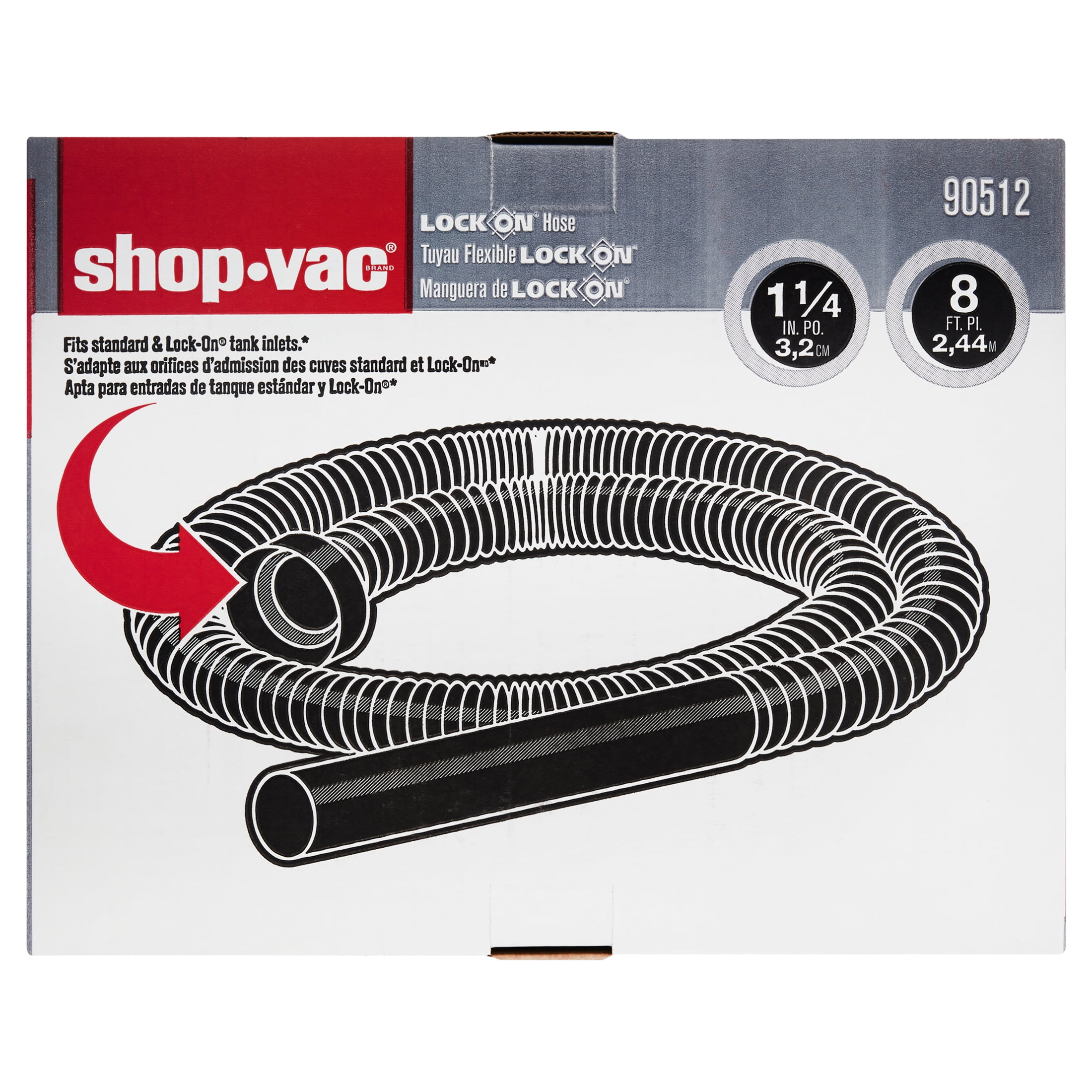 ShopVac 8Foot Extension End Vacuum Hose, Model 9051233