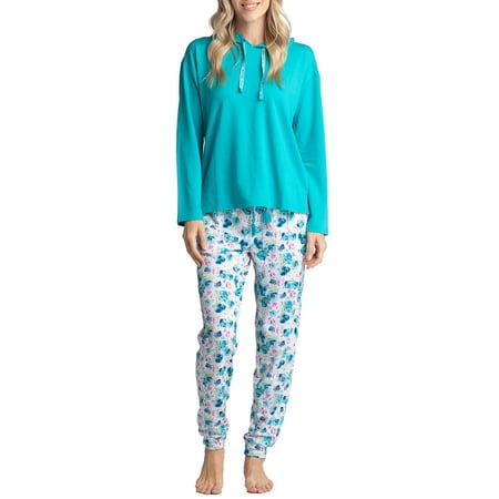 

Muk Luks Women s Long Sleeve Hoodie and Jogger Pant Set 2pc