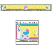 Party Central Club Pack of 12 Multi-Color 'Showers of Joy' Baby Shower Banners 5'
