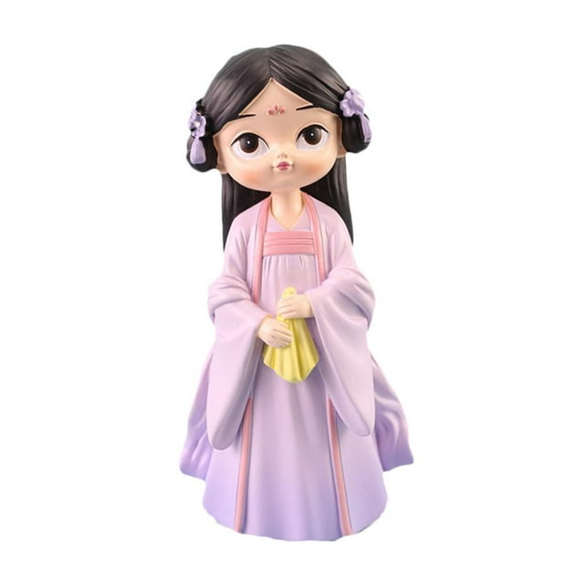 Princesa Figurita Linda Resina Hogar Tienda Adornos Decoraciones Púrpura