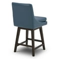 thumbnail image 5 of CHITA 26 inch Upholstered Swivel Faux Leather Counter Bar Stools with Back & Wood Legs, Dark Blue, 5 of 10