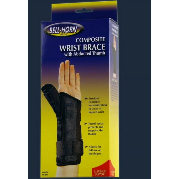 DJO Bell-Horn Composite Wrist Brace w/ Abducted Thumb Left Large - Gamekeepers/ Skier's Thumb