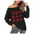thumbnail image 2 of Craaazy Sweatshirt for Women One Gifts Shoulder Slanted Shoulder Tops Oversized Trendy Crewneck Loose Sweatshirts Casual Printe d Long Sleeve Pullover, 2 of 4