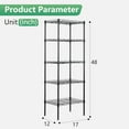thumbnail image 3 of FDW Shelving 5 Wire Tier Kitchen Storage Cart Rack Units Pantry, Black, 3 of 7