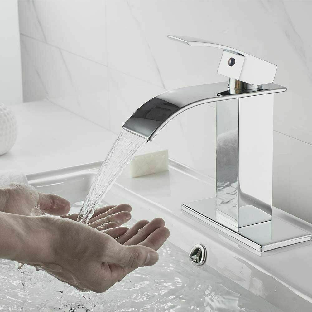 Bathroom Faucet Waterfall Single Handle/Hole Bathroom Sink Faucet 6“ Cover