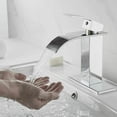 thumbnail image 2 of Bathroom Faucet Waterfall Single Handle/Hole Bathroom Sink Faucet 6“ Cover, 2 of 13
