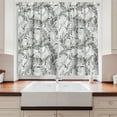 thumbnail image 2 of Ambesonne Grunge Kitchen Curtains, Monochrome Sketch Leaf, 55"x39", White Black Grey, 2 of 3