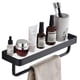 thumbnail image 1 of Simve Estante de vidrio templado para baño de 15,7 pulgadas con barra para toallas, organizador de ducha de aluminio montado en la pared, gabinete de almacenamiento sobre inodoro, estante de tocador r, 1 of 9