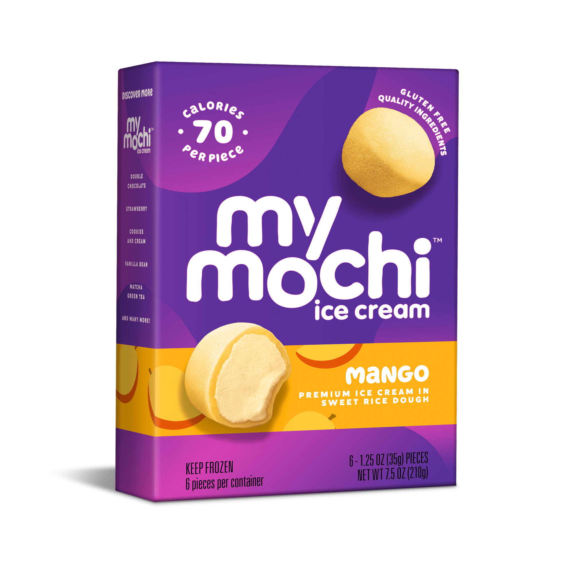 My/Mochi Ice Cream Sweet Mango, 1.25oz, 6 Count