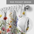 thumbnail image 5 of Wildflower Floral Valances for Windows Multicolor Spring Flower Leaves Rustic Rod Pocket Curtain Valance Window Treatment Short Curtains for Kitchen Living Room, 58"x16", 5 of 9