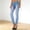 Blue, variant on QSAWXQZ Women's Denim Look Jeggings High Elastic Waist Seamless Skinny Full Length Stretch Pants Free Size