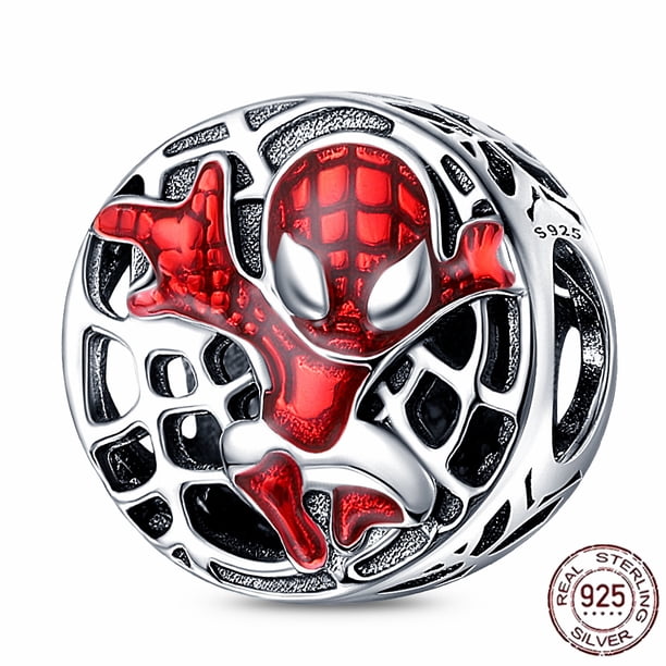 Colección Marvel De Plata Esterlina 925 , Colgante De Hombre Araña Pandora Momentos De Spider Man Máscara Cadena Hebilla Pulsera De Mujer Regalo En Stock Gao Jiahui unisex