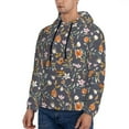 thumbnail image 3 of Wukai Wildflowers Print Men Hoodies Fleece Sweatshirts Long Sleeve Sweaters Pullover Fall Outfits Winter Clothes-Large, 3 of 7