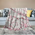 thumbnail image 2 of ONETECH Pink Floral Ultra-Soft Micro Blanket Durable Keeps Warm The Office Blanket for All Seasons and Scene, 2 of 6