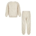 thumbnail image 2 of TiaoBug Kids Girls Boys Winter Thicken Warm Flannel Thermal Underwear Set Beige 2-3, 2 of 7