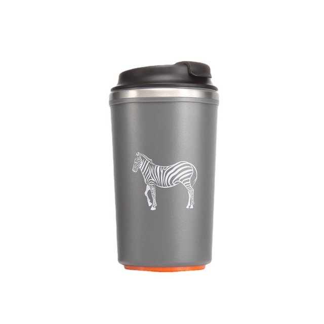 Taza de viaje de acero inoxidable, vaso antiderrames, tapa a prueba de fugas, doble pared, sin BPA (gris)