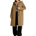 thumbnail image 4 of Fnooota Womens Wool Blend Coats, Below the Knee Hooded Winter Single Breasted Peacoats for Women Brown Size S-2XL, 4 of 4