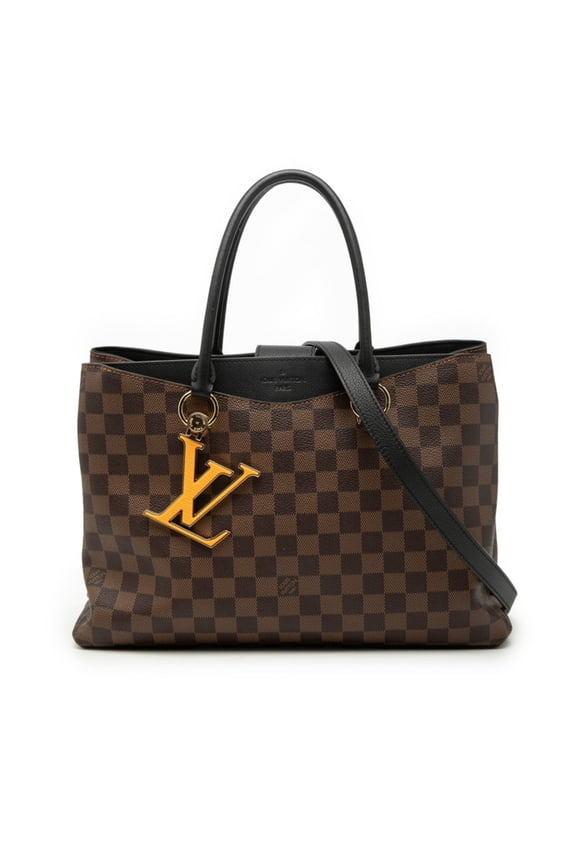 Pre-Owned Louis Vuitton Damier LV Riverside Handbag Shoulder Bag 2WAY N40050 Ebene Brown Black...