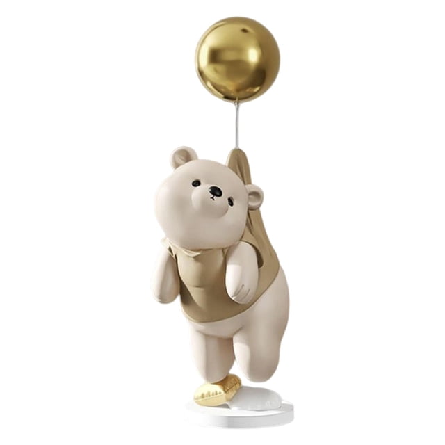 Figura de oso de resina, estatua de animal, adorno, escultura para dormitorio, estante, armario. Marrón