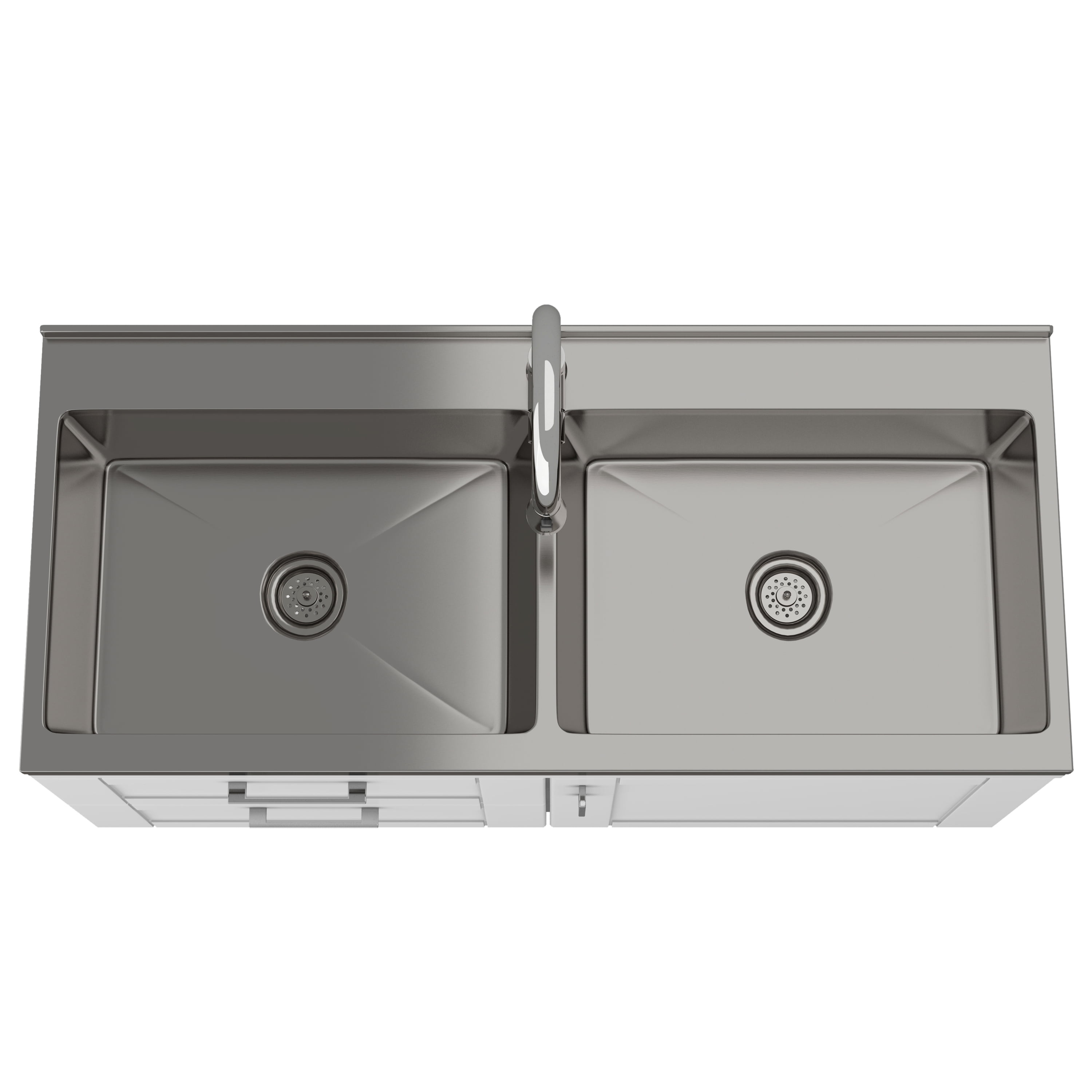 Simpli Home Modern Wide Shaker All-in-One 46-inch Utility Sink & Cabinet