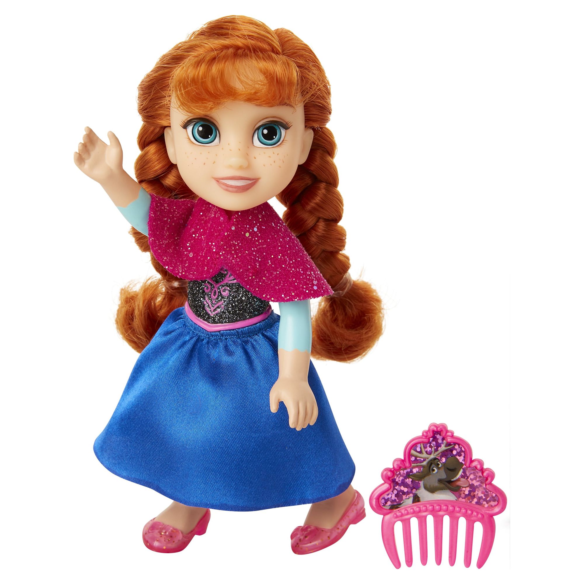 Disney Frozen Princess Anna 6" Petite Doll with Glittered Hard Bodice and Comb - image 2 of 6
