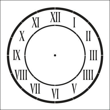 12" Stencil Clock Face Roman Numerals &  Corners durable 190mm Mylar 6" 8" 
