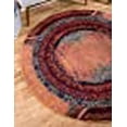 thumbnail image 3 of Unique Loom Tapis Rustique en Détresse Estrella 8' x 8' Rond Orange/noir, 3 of 5