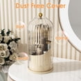 thumbnail image 4 of Soporte para brochas de maquillaje YOOLENS 360, giratorio con tapa, blanco y beige, 4 of 7