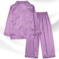 thumbnail image 2 of Gyratedream 3-14Y Child Girl Boy Silk Satin Button Down Long Sleeve Pajamas Set Sleepwear, 2 of 8