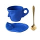thumbnail image 5 of Taza de cerámica con diseño de rostro humano, 260 ml, para café, té, arte abstracto Azul, 5 of 9