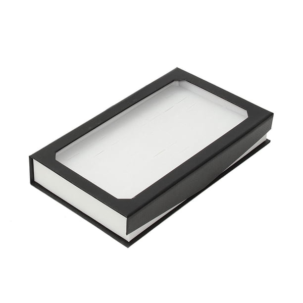 Minnieouse Caja transparente de 72 agujeros para exhibir joyas, almacenamiento de pendientes, rectangular de moda, escaparate, regalo sólido Bolsas de maquillaje Blanco Minnieouse CE015140-02