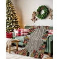 thumbnail image 2 of Abstract Christmas Tree Flannel Blanket for Bed,Travel and Camping, Winter Snowflakes Graffiti Xmas Gray Super Soft Cozy Blanket for All Seasons 32"x48", 2 of 6