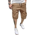 thumbnail image 2 of Mens Casual Cotton Twill Cargo Shorts Drawstring Classic Chino Stretch Short with 6 Pockets, 3XL, 2 of 8