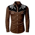 thumbnail image 4 of WhouRiu Boys Western Cowboy Style Graphic Shirt Fall Casual Long Sleeve Button Up Shirts 4-13 Years, 4 of 4