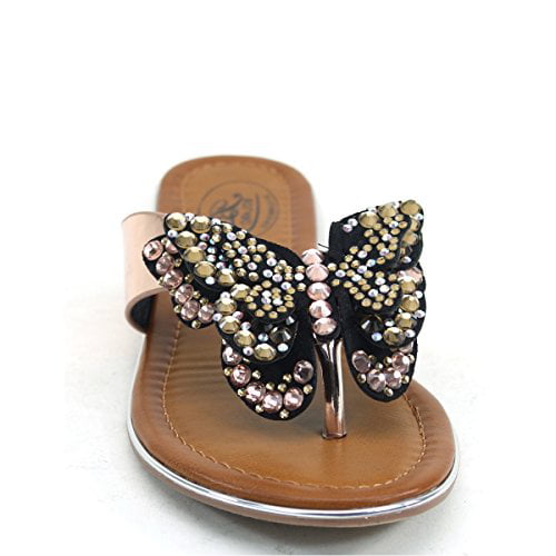 Cute Rhinestone Butterfly Flip-flop 