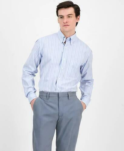 Club Room Men's Classic/Regular-Fit Solid Dress Shirt, Blue, Small -  Walmart.com