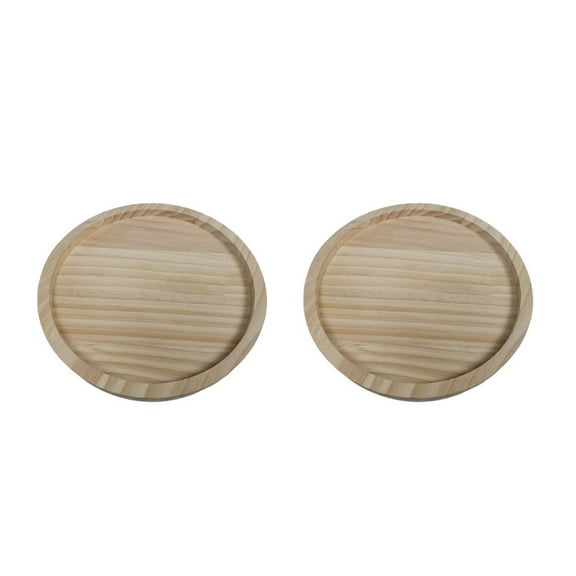2X Sofa Arm Clip Table,Natural Wooden Armrest Clip-on Tray Table Couch Rest Organizer, Round