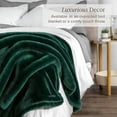 thumbnail image 4 of ROSEKIND Luxury Faux Rabbit Fur Throw Blanket, 6lbs Heavyweight Plush Fleece Bed Blanket, Forest Green, Ultra Soft & Cozy for Couch, Bed, Sofa, 50x60in, 4 of 8