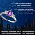 thumbnail image 2 of Gem Stone King 10K Two Tone Gold Purple Amethyst and White Topaz Engagement Ring for Women | 1.86 Cttw | Oval Checkerboard 8X6MM | Gemstone February Birthstone | Size 5, 2 of 6