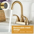 thumbnail image 4 of Kede 4 Inch Faucet 2 Handle Bathroom Sink Faucet Lead-Free Brushed Gold Bath Sink Faucet with Pop-up Drain Stopper and Supply Hoses, 4 of 8