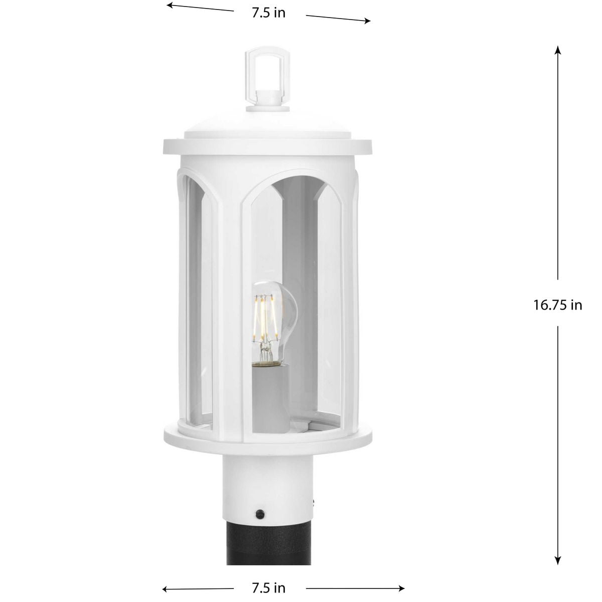 P540033-028-Progress Lighting-Gables - 1 Light Outdoor Post Lantern made with Durashield for Coastal Environments-Satin White Finish