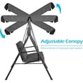 thumbnail image 3 of AECOJOY 3-Seat Patio Porch Swing, Adjustable Canopy & Removable Cushion, Grey, 3 of 8
