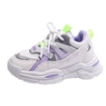 thumbnail image 1 of NOKIO Chaussures d'École pour Enfants Filles Chaussures de Course à Lacets Sangle Ajustable Antidérapantes Espadrilles Athlétiques en Maille École Marche Randonnée Espadrilles de Sport, 1 of 9