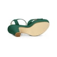 thumbnail image 5 of BLISSFUL STEP Women's Fashion Platform Strap Slingback Chunky Heel Open Toe Sandals Green 7, 5 of 8